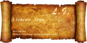 Linkner Irma névjegykártya